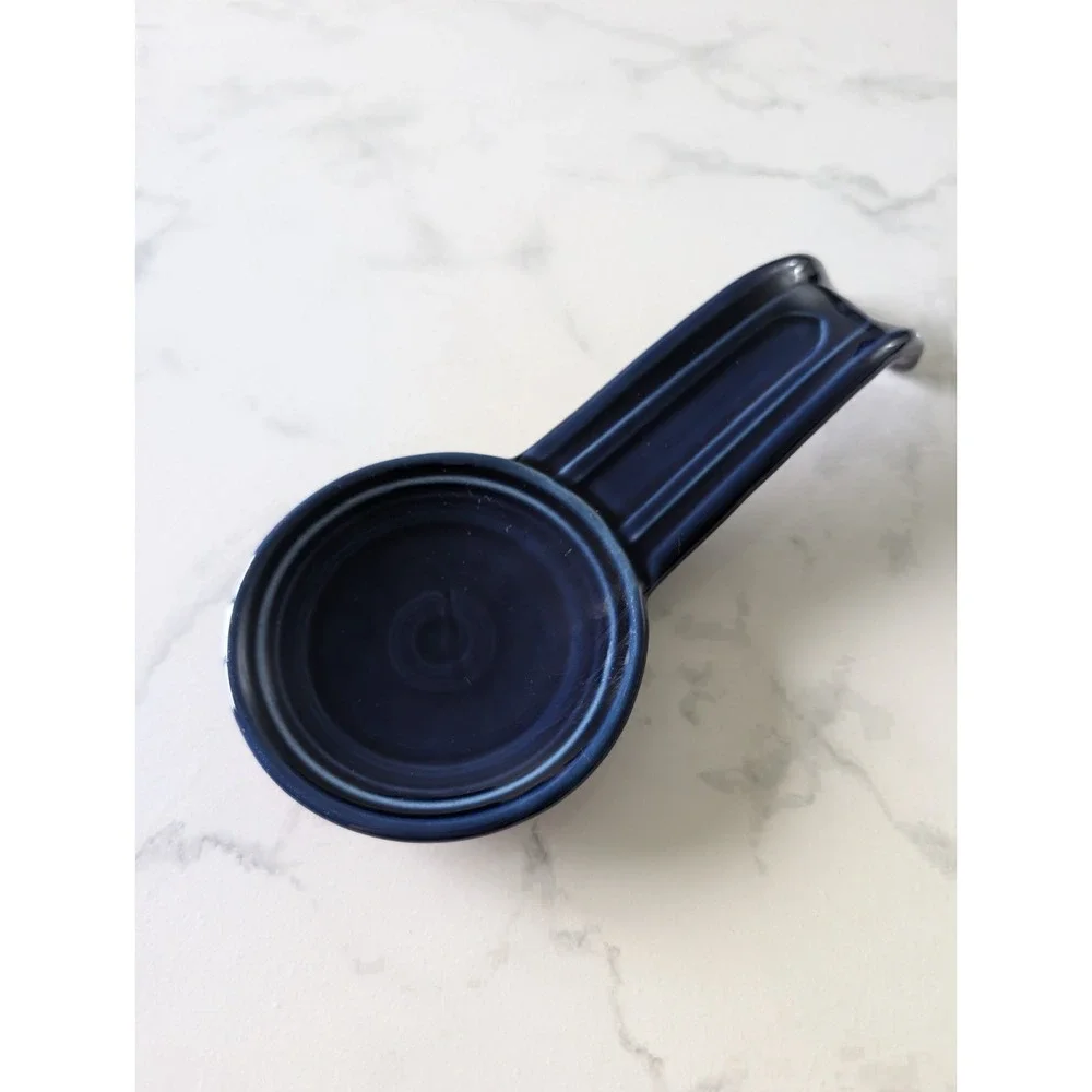 Fiesta HLC Homer Laughlin Cobalt Blue Ceramic Spoon Rest Utensil Holder‎ USA